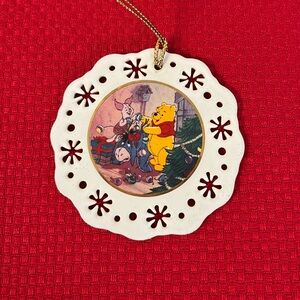 Disney It's A Small World Winnie the Pooh Pierced Porcelain Ornament 1994